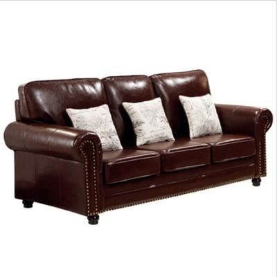 China Other Furniture Sofa Living Room Set Vintage Style Luxury Leather Sofa for sale