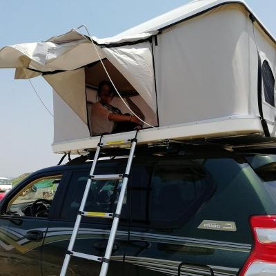 China Outdoor Travel Hiking High Quality Hard Shell 4*4 Hard Shell Car Fiberglass Tree Top Tent With Roof Rack for sale