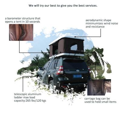 China Wholesale High Quality Automatic Hardtop Roof Rack Car Top Tent Straight Tie Down Type With Ladder Pop Up Roof Top Tent For Outdoor for sale