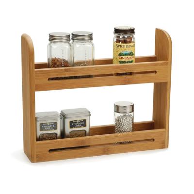 China Sustainable Household Reusable Kitchen Storage Rack Bamboo Spice Rack Spice Organizer for sale