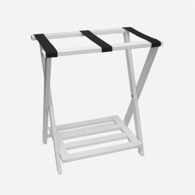 China Modern Design Eco-friendly Home Hotel Used White Wooden Luggage Rack Luggage Rack For Guest Rooms for sale