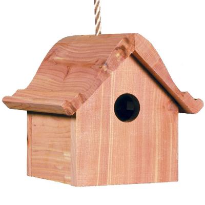 China Factory handmade natural wooden bird house garden unfinished diy wooden decor for sale