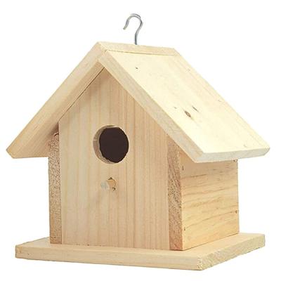 China Wholesale Handmade Sturdy Unfinished Wooden Aviary Farmhouse Sitting Hanging Decor With Hook for sale