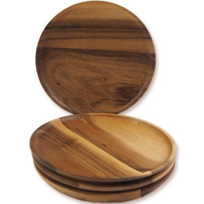 China Eco - Friendly Cheap Set Of 2 Hotel Restaurant Wooden Round Decoration Food Serving Trays for sale