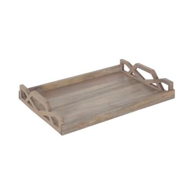 China Eco-friendly custom made natural wood coffee table Nordic handcrafted wooden serving tray decorative wooden tray for sale