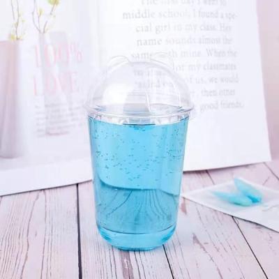 China Bubble Tea PET Yogurt Milktea Cups U Shaped Plastic Cup for Coffee Shops Promotion for sale