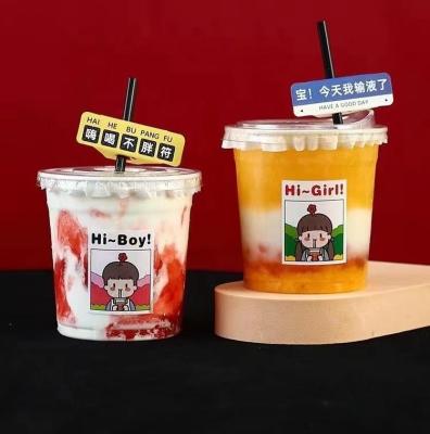 China Copo de gelado 12 oz PET transparente RPET copos de plástico descartáveis com tampa à venda