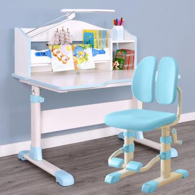 China Ergonomic Adjustable All Blue Bedroom Boy Kids Study Adjustable Children Table And Chair Desk And Swivel Chair for sale