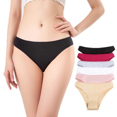 China Women's Breathable Seamless Cotton Mid Waist Black Ladies High Quality Bikini Underwear Panties for sale