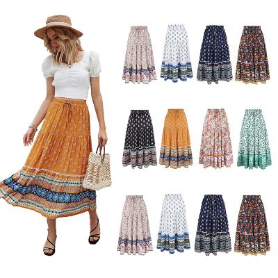 China Breathable High Waist Midi Pleated Pencil Women's Chiffon Skirts Premium Waist Summer Pleater for sale