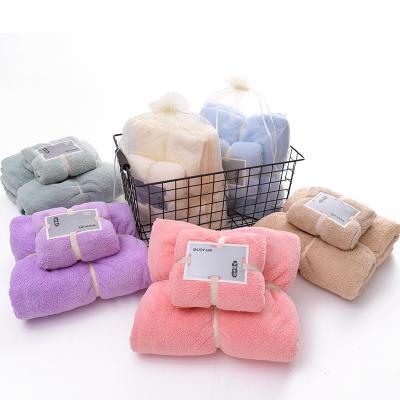 China Viable Wholesale Custom Shower Drying Luxury Facial Bathroom Microfiber Hair Face Bath Towel Set for sale