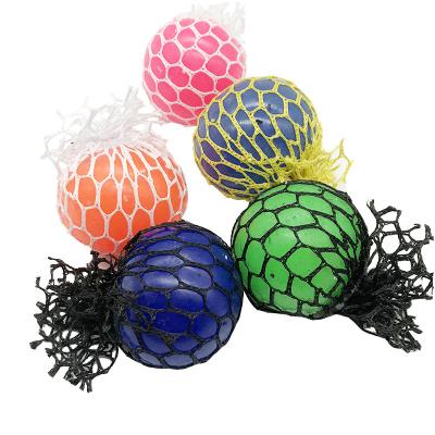 China Worry Relife R-091 tpr stress release compression toys mesh ball toy for relief and happy lives with hair for sale