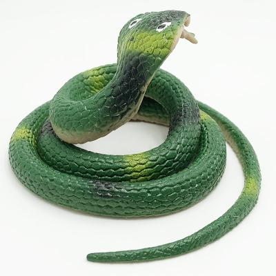 China Widely Used P-232 TPR Soft Snake Toys Tricky Funny Spoof Props Toys For Halloween Party 71cm Long Green Color for sale