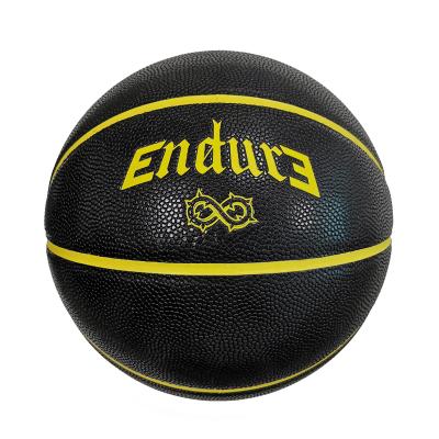 China Basketball Game And Fun Custom Own Brand PU Leather Basketball With Channel Balls Size 7 Yellow 29.5 Basketball for sale