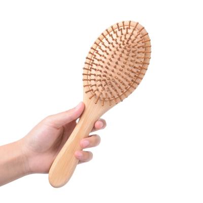 China Curly Hair Pad Cushion Pin Hair Bamboo Brush Set Long Brush Bamboo Handle for sale