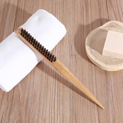 China Creative Wholesale Professional 100% Natural Bristle Hair Brush Art Hair Brush Wooden Teasing Tint Brush Rat Tail Combs for sale