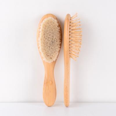 China Nondisposable wholesale cheap price high quality baby wooden brush for baby's hair with private logo and box for sale