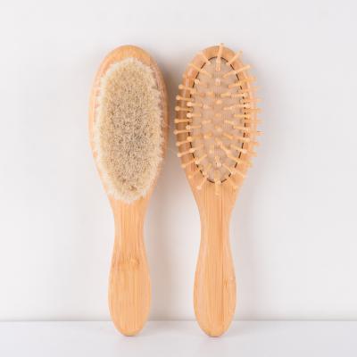 China Nondisposable Baby Hairbrush Good Quality Soft Wool Bristles Vent Paddle Brush Hair For Little Baby for sale