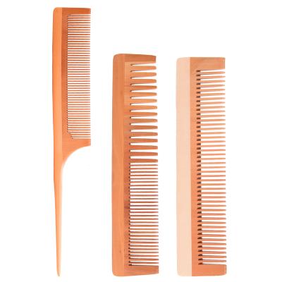 China Natural Wooden Bamboo Brush Hair Comb with Wooden Bristle Massage Scalp Comb and Peach Wooden Beard Comb for Men and Women for sale