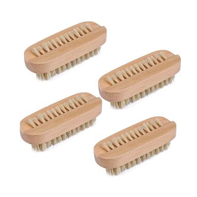 China Nail Brush Factory Private Bristle Wooden Nail Brush Boar Stiffen Nail Brush Care Nail Cleaning Brush for sale