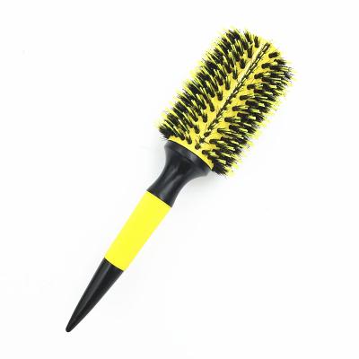 China Barber Brush Hair Extension Tool Set Bristle Hair Round Brush Handle Wooden Bored Rubber Hair Brush for sale