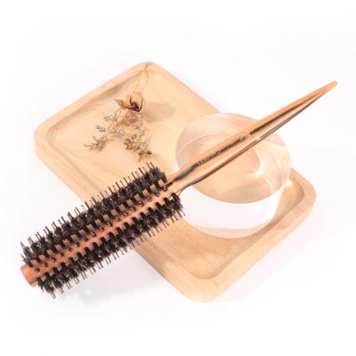 China Barber Brush Salon Accessories Hair Salon Wooden Brush Round Brush For Hair Bore Bristle Hair Brush for sale