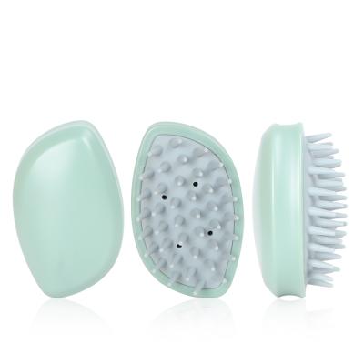 China New Design Silicone Scalp Massage Shampoo Brush Silicone Shampoo Brush Soft Foam Green for sale