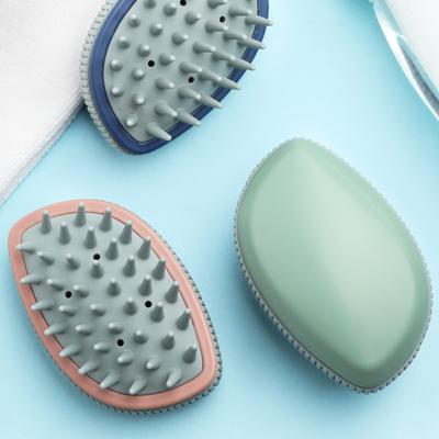 China New Style Silicone Hair Shampoo Brush Scalp Massager Shampoo Brush Custom Hair Brush for sale