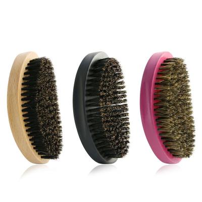 China Factory Wholesale Curved Wave Brush Custom Wave Oval Sweep 360 Men's Beard Brush With In Small Quantity for sale