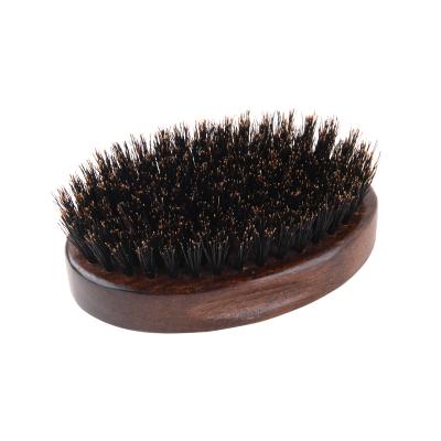 China Men's Beard Brush Boar Bristle Oval Beard Brush Oval Brush Wooden Hairbrush With Custom Logo for sale