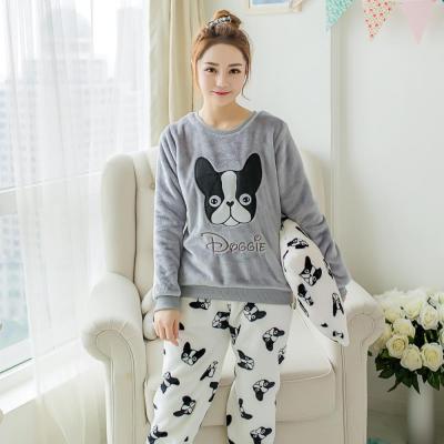 China Wholesale QUICK DRY Warm Winter Pajamas Women's Cute Christmas Sleep Pajamas Sets Animal Female Men's Flannel Funny Home Clothes Sleepwear for sale