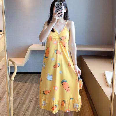 China QUICK DRY Polyester Printed Lace Babydoll Shirt Dress Nightgowns Sleepwear Nightgown for sale