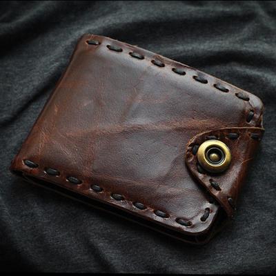 China High Quality Luxury Designer Minimalist Genuine Cowhide Leather Handmade Mens Wallet For Men for sale