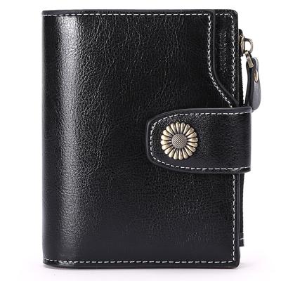 China High Quality Factory OEM Custom Wholesale Grain Card Holder Ladies Multicard Rfid Leather Multi Wallet True for sale