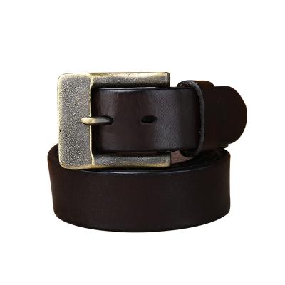 China Fashion.Casual.Business Belt Pure Copper Buckle Manufacturer Custom Classic Cowhide Genuine Leather Belt For Men for sale