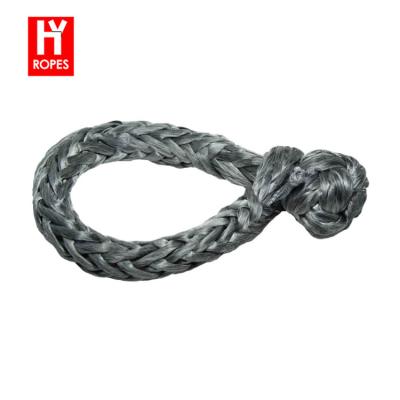 China 8mm UHMWPE 4x4 Loop Knot Synthetic Strong Soft Gray 12mm Off Road Shackle For Salvage 8mmx25cm for sale