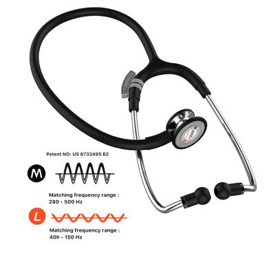 China High Grade Noise Resistant Wholesale Black Gray Color Multifunctional Soft-sealing Pediatric Medical Ear Stethoscope for sale