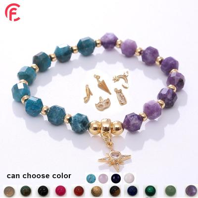 China Fashion Fan natural 8mmbeads  agate energy bracelet gift for women 14k gold  faceted bead bracelet tiger eye amethyst Hot sell bracelet for sale