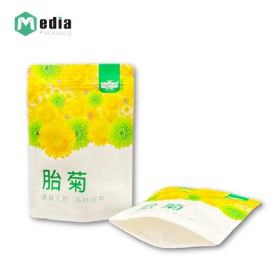 China Customized Kraft Paper Zipper Plastic Food Packaging Biodegradable Packaging Bag Tea Coffee Sachet Bag for sale