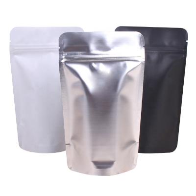 China In Stock Matte Black Pink White Food Grade Stand Up Pouch Foil Packaging Pouch Ziplock Bag for sale