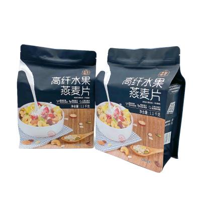 China Black Mylar Plastic Ziplock Flat Bottom Pouch Foil Dried Fruit Packaging Food Bags With Window for sale