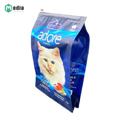 China 5kg 8kg 10kg Side Gusset Resealable Animal Feed Plastic Packaging Zip Lock Bag with Customized Printing for sale