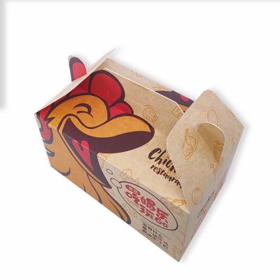 China Biodegradable Wholesale Biodegradable Quickly Customize Food Packaging Packaging Take Away Fried Chicken Paper Boxes for sale