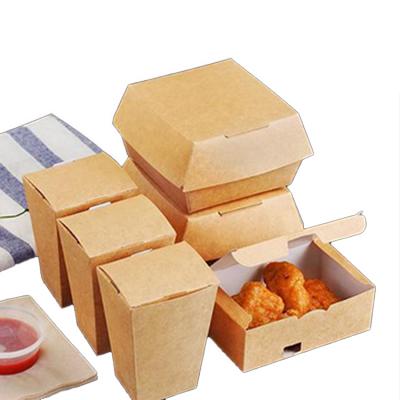 China Recycled Materials Custom Printed Paper Burger Hamburger Box for sale