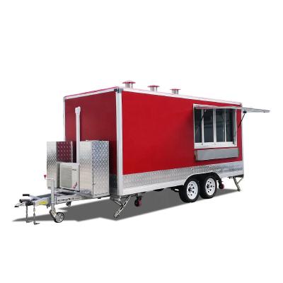 China Functional UKUNG European standard fully equipped flat plated square mobile food trailer for sale for sale