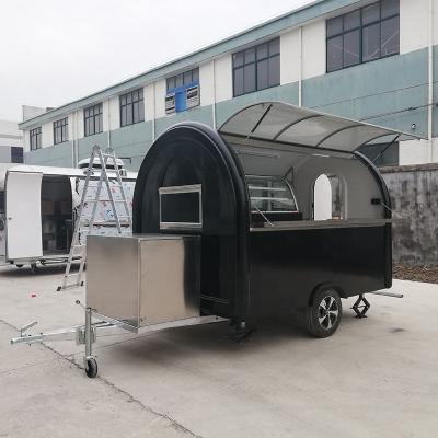 China FT-200 Round Black Color Refrigerator Showcase Food Trailer 280*200cm for sale