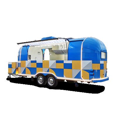 China UKUNG Standard 5.8m Luxury Handmade Australian Airstream Food Trailer For Vending Soft Drink Braised Beef Bacon for sale