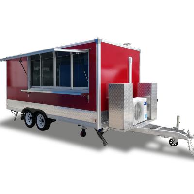 China Functional UKUNG Square European Standard Street Vending Food Trailer For Sale , Snack Vending Food Cart for sale