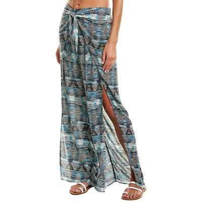 China Summer Women's Plus Size Fashion Beach Style 100% Rayon Print Trousers Loose Pants For Women Plus Size Active Demand for sale