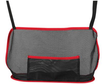 China Customized Foldable Black Red Mesh Universal Car Back Sest Storage Multy Pocket Assets Net Automotive Pocket Organize Car Bag Holder for sale